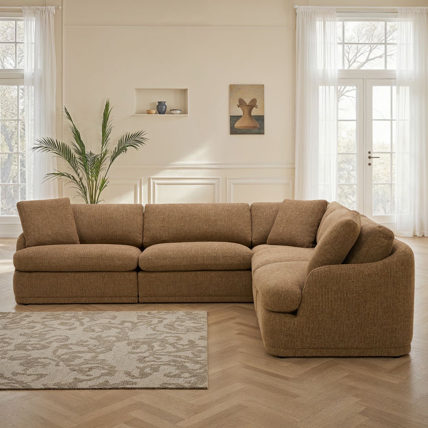 Canapé d'angle / fauteuil en tissu anti tache - EVEREST