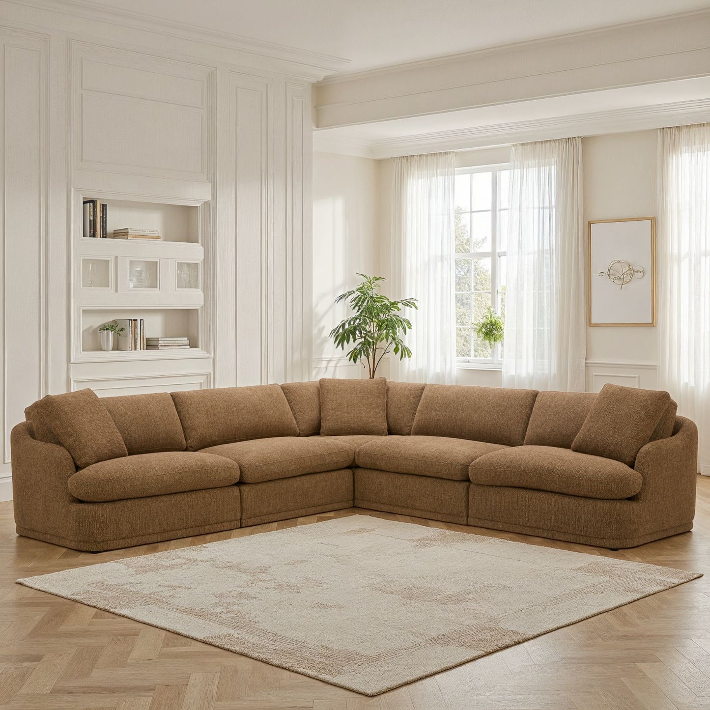 Canapé d'angle / fauteuil en tissu anti tache - EVEREST