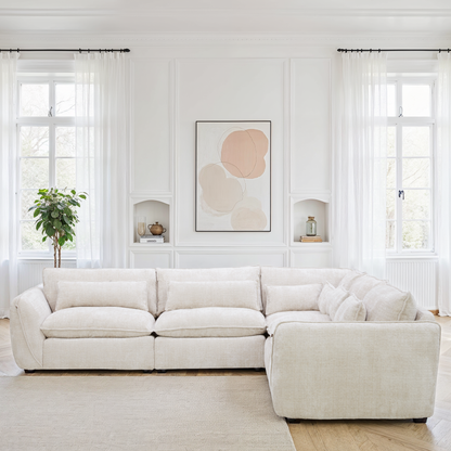 Grand Canapé d'Angle modulable 7 places en tissu 320x320xH90 cm -ANGELO