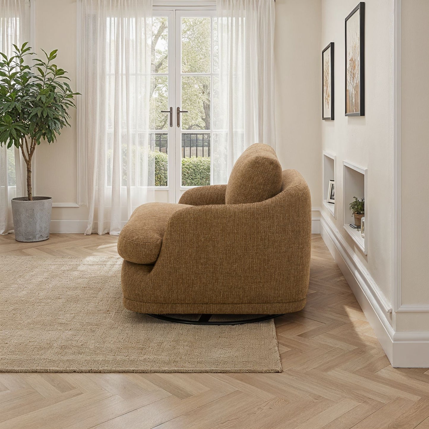 Canapé d'angle / fauteuil en tissu anti tache - EVEREST