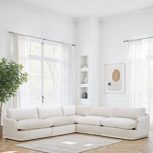 Canapé d'angle / fauteuil en tissu anti tache - EVEREST