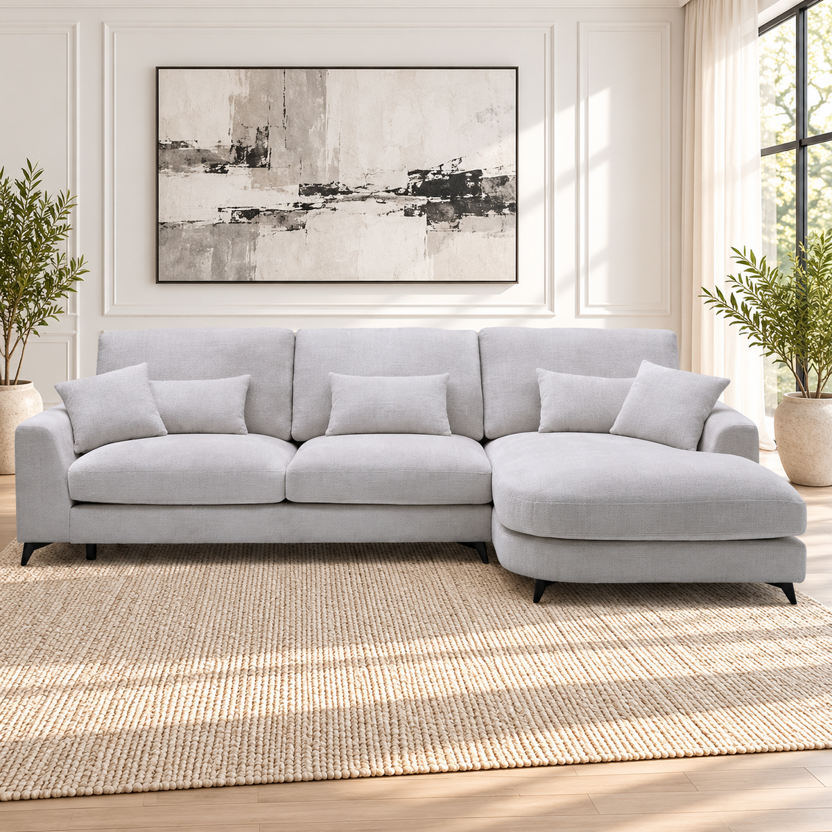 Canapé angle en tissu, 315x180xH95CM - DAXO
