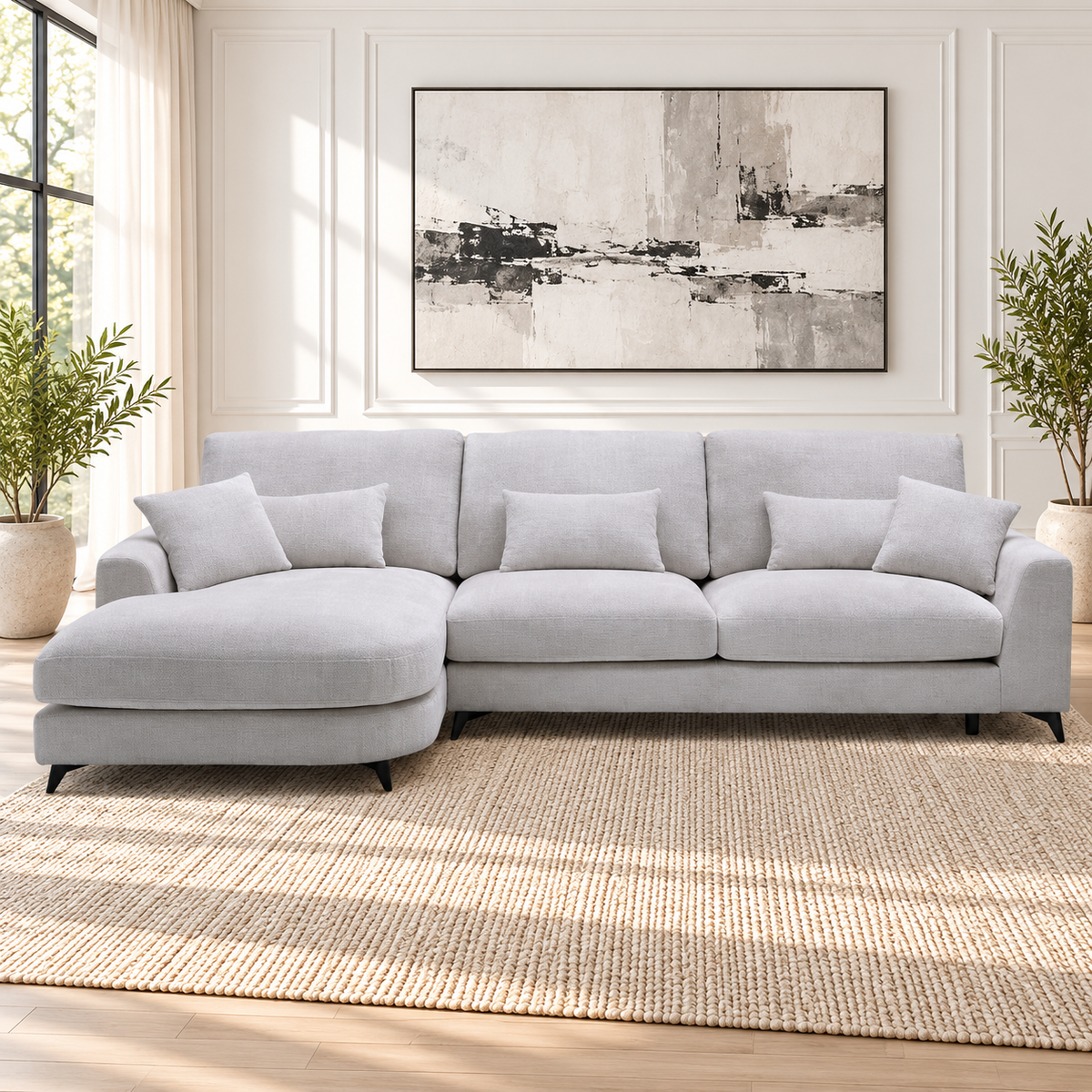 Canapé angle en tissu, 315x180xH95CM - DAXO