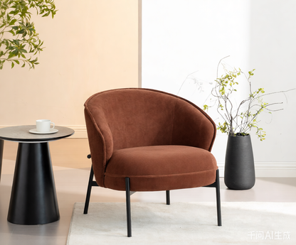 Fauteuil d'appoint en tissu anti tache, 71x77xH71CM - MALIA