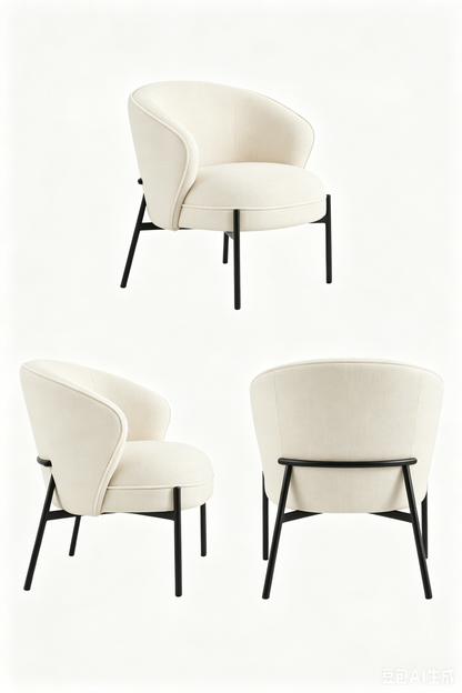 Fauteuil d'appoint en tissu anti tache, 71x77xH71CM - MALIA