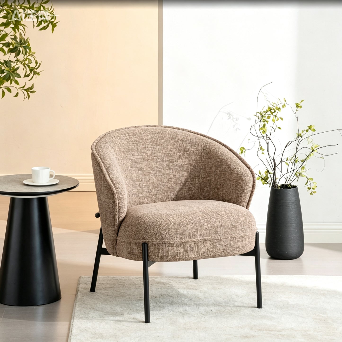Fauteuil d'appoint en tissu anti tache, 71x77xH71CM - MALIA