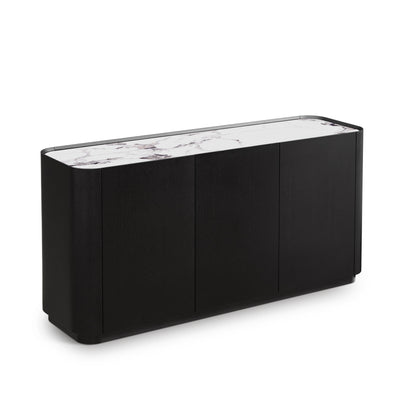 Buffet en particules de bois plateau céramique, H80,7CM - NERO