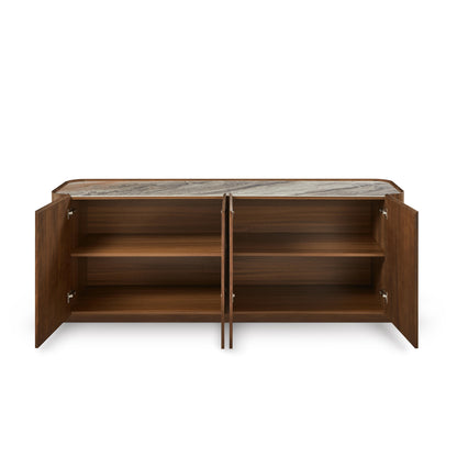 Buffet en particules de bois plateau céramique, H80,7CM - NERO