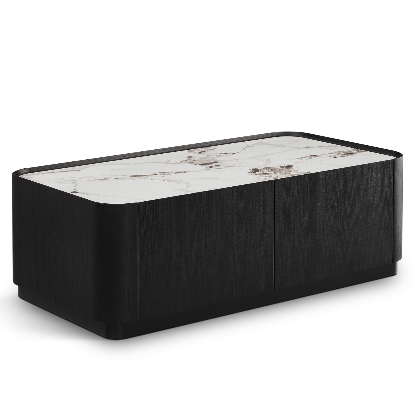 Table basse en particules de bois plateau céramique, 110x60xH38,7CM - NERO