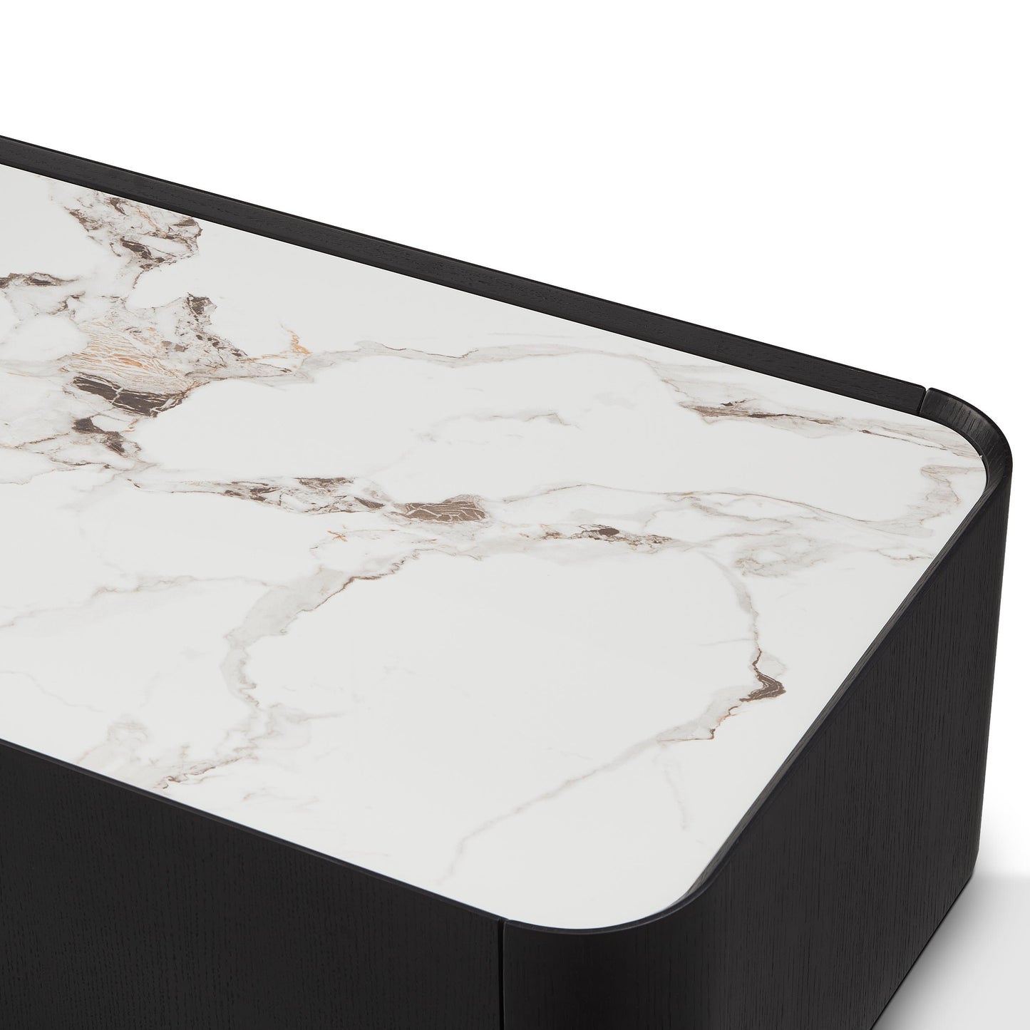 Table basse en particules de bois plateau céramique, 110x60xH38,7CM - NERO