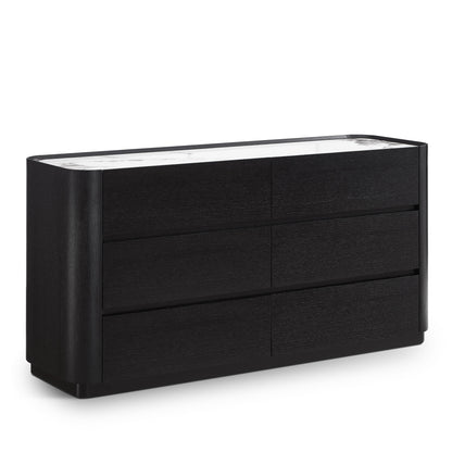 Vaisselier en particules de bois plateau céramique, 150x45xH76,6CM - NERO