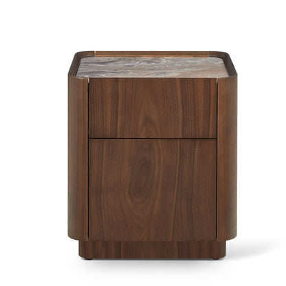 Table basse en particules de bois plateau céramique, 40x40xH45,7CM - NERO