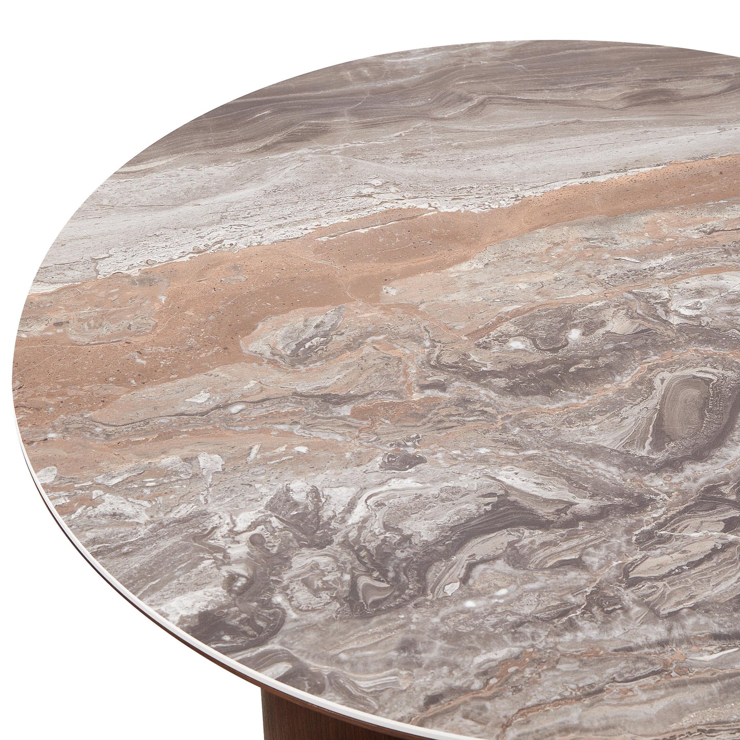 Table à manger en particules de bois plateau céramique rond, H76CM - NERO