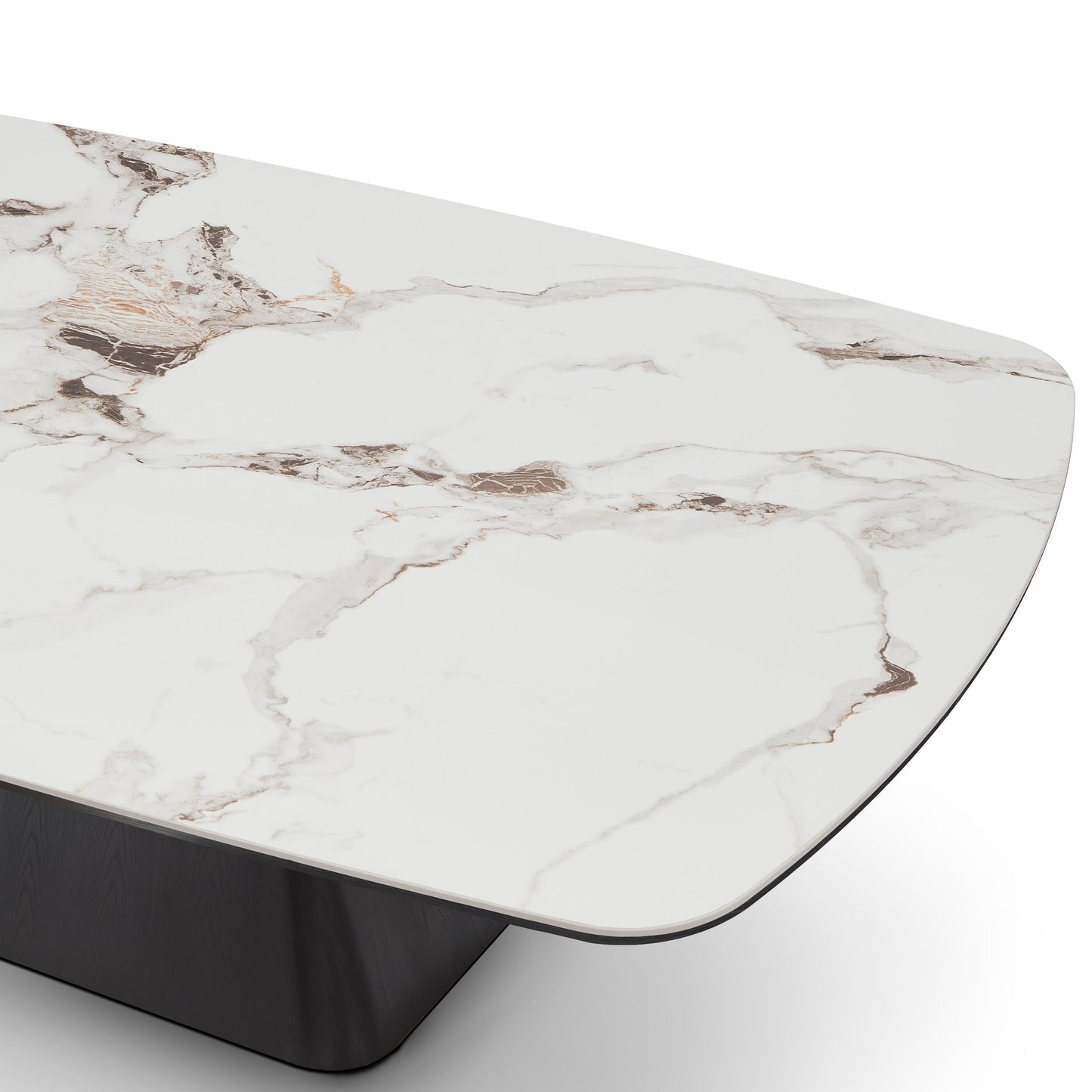 Table basse en particules de bois plateau céramique, 130x70xH38CM - NERO