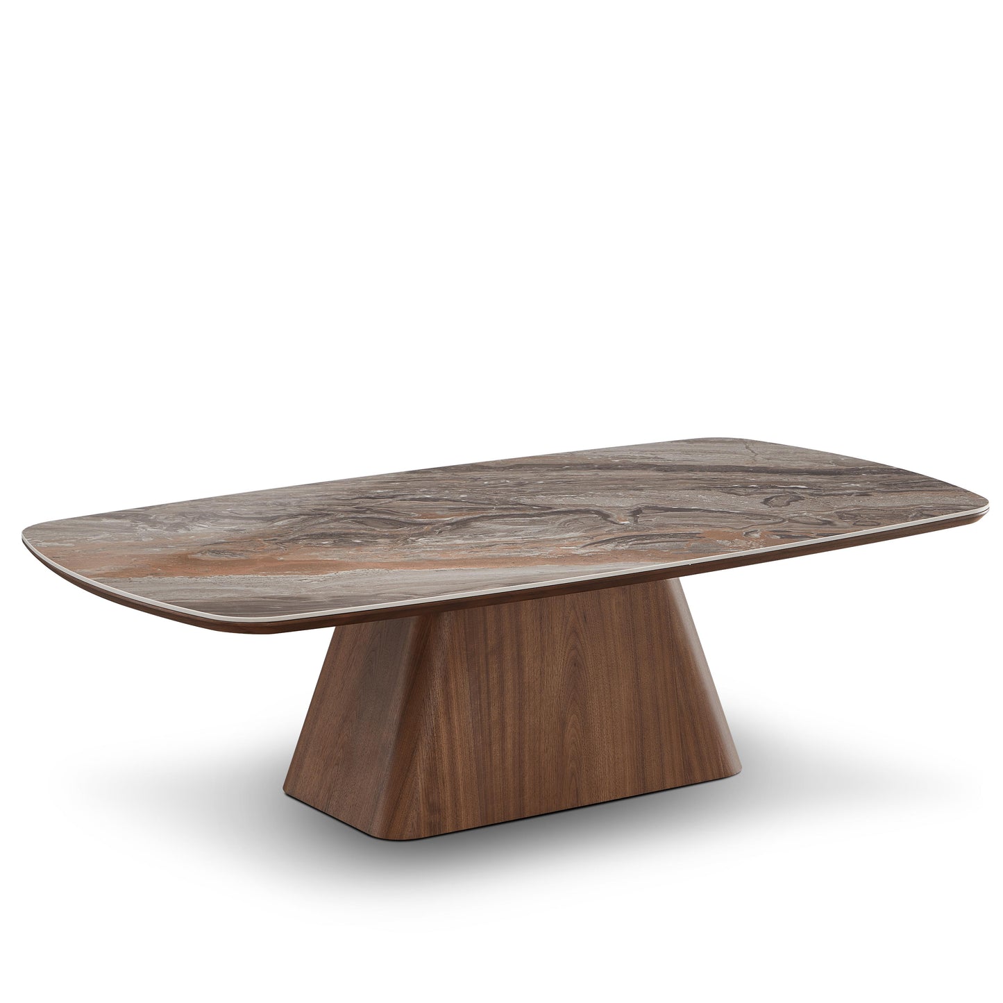 Table basse en particules de bois plateau céramique, 130x70xH38CM - NERO