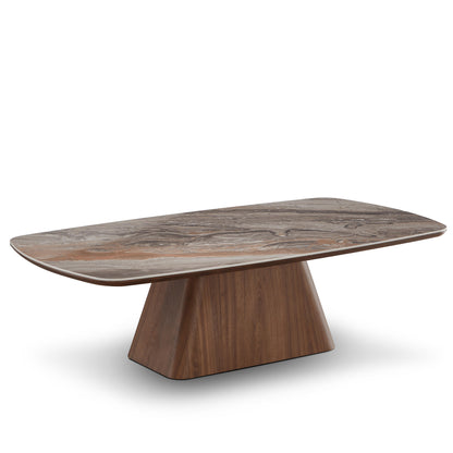 Table basse en particules de bois plateau céramique, 130x70xH38CM - NERO