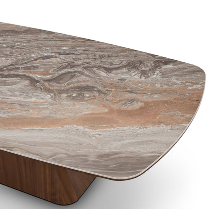 Table basse en particules de bois plateau céramique, 130x70xH38CM - NERO