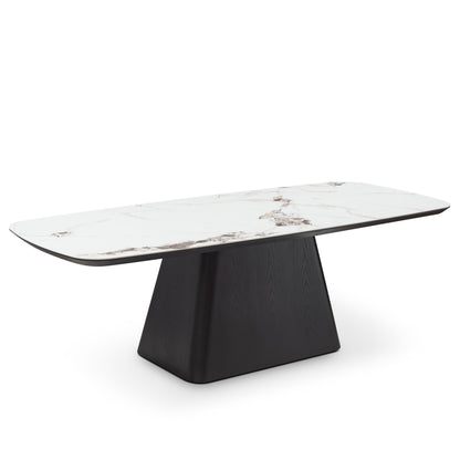 Table à manger en particules de bois plateau céramique, H76CM - NERO