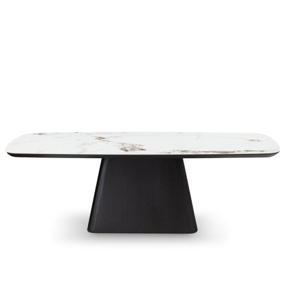 Table à manger en particules de bois plateau céramique, H76CM - NERO