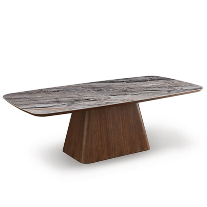Table à manger en particules de bois plateau céramique, H76CM - NERO
