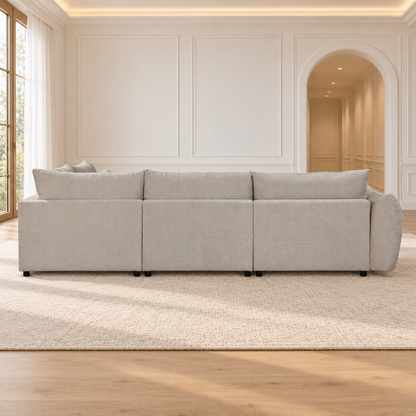 Grand Canapé d'Angle modulable 7 places en tissu 334x240xH87CM - VOLTAIRE