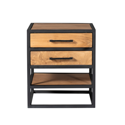 Table de chevet en bois de manguier, 45x40xH53CM - ALEXIA