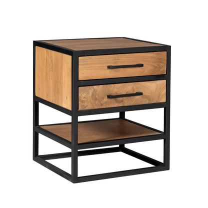 Table de chevet en bois de manguier, 45x40xH53CM - ALEXIA