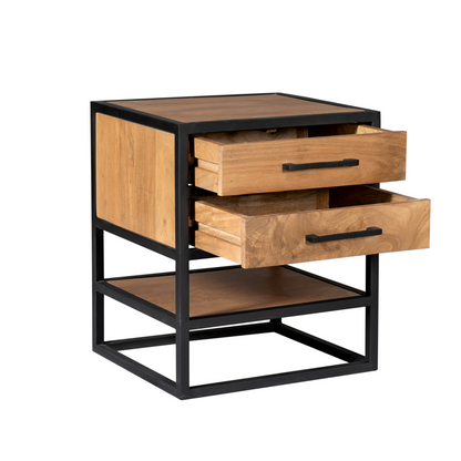 Table de chevet en bois de manguier, 45x40xH53CM - ALEXIA