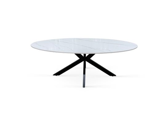 Table basse plateau en ceramique ovale, 130x70xH45CM - PILAR