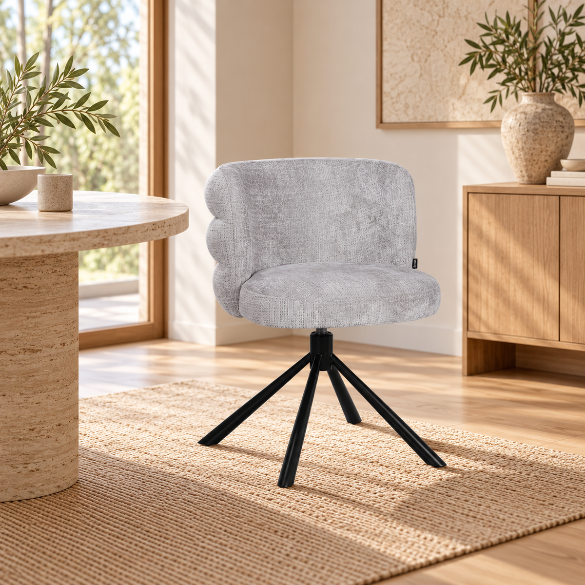 Chaise en tissu, 60x65xH76,5CM - OLYMPE
