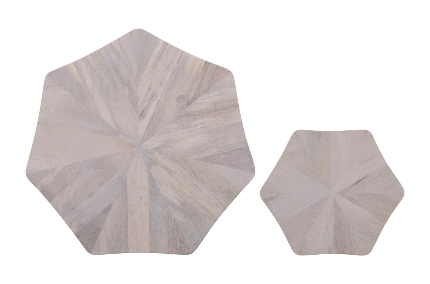 Set de 2 tables basses en bois, D77xH40CM et D48xH45CM - CAVALLI