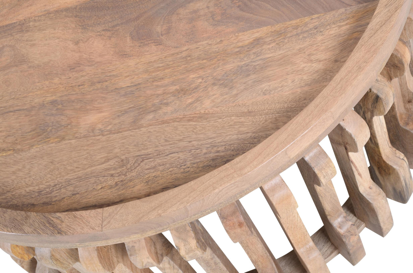 Set de 2 tables basses en bois, D82xH41CM et D60xH35,5CM - AERO
