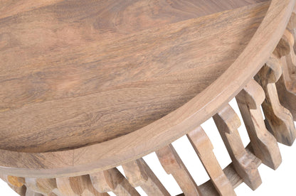 Set de 2 tables basses en bois, D82xH41CM et D60xH35,5CM - AERO