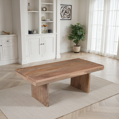 Table basse en bois massif, 125x60xH45CM - LINEA