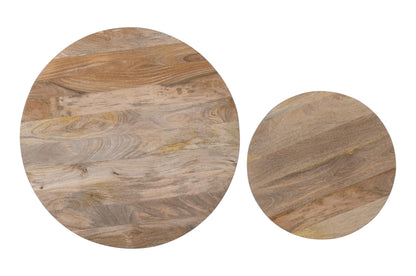Set de 2 tables basses en bois, D90xH45,5CM et D65xH40CM - AALTO