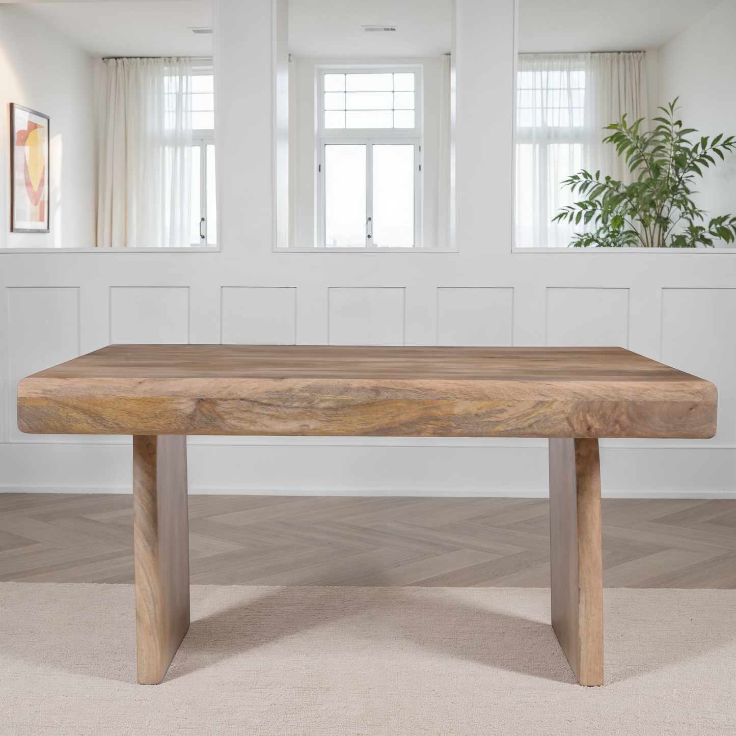 Table basse en bois massif, 90x90xH45CM - LINEA