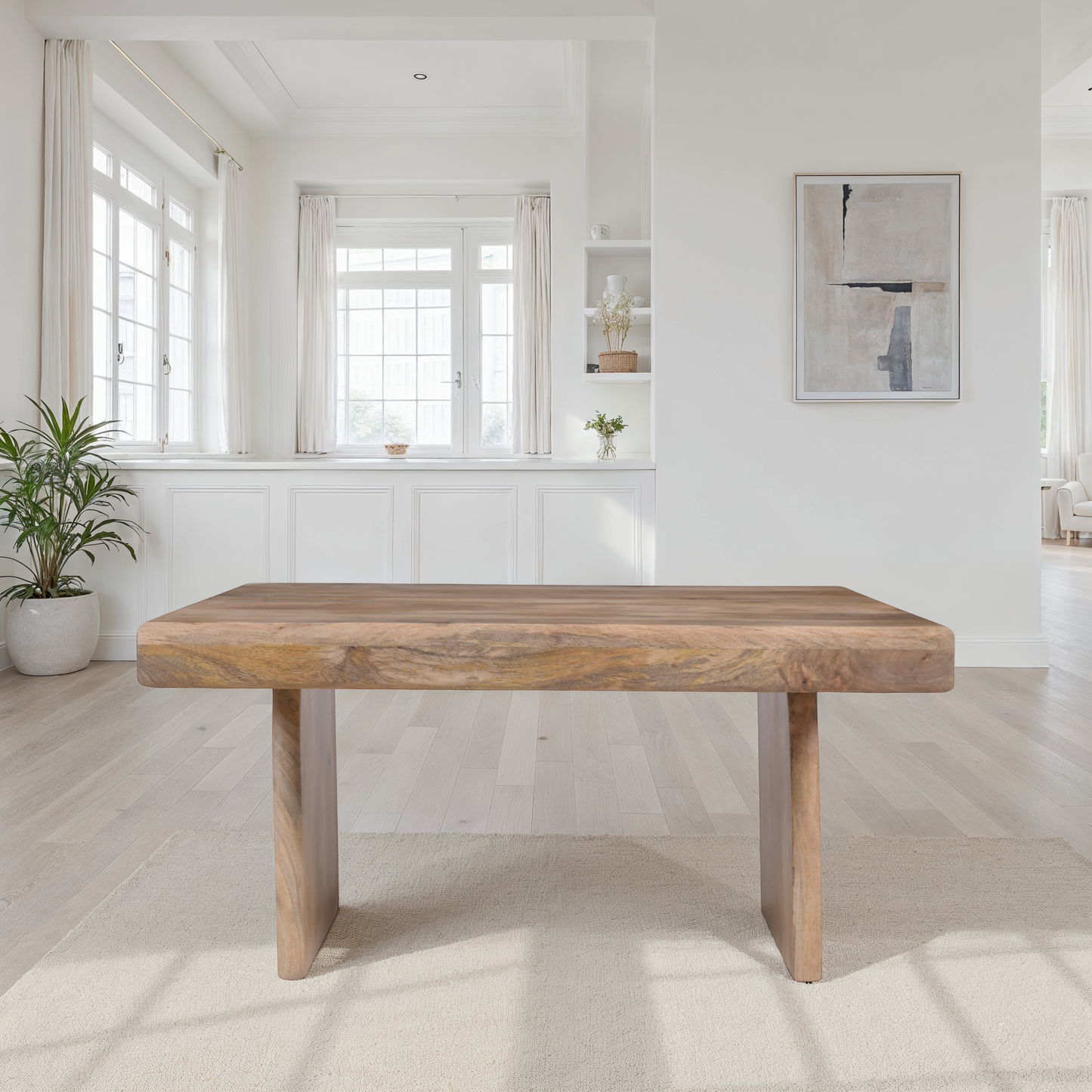 Table basse en bois massif, 90x90xH45CM - LINEA