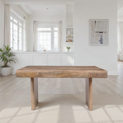 Table basse en bois massif, 90x90xH45CM - LINEA