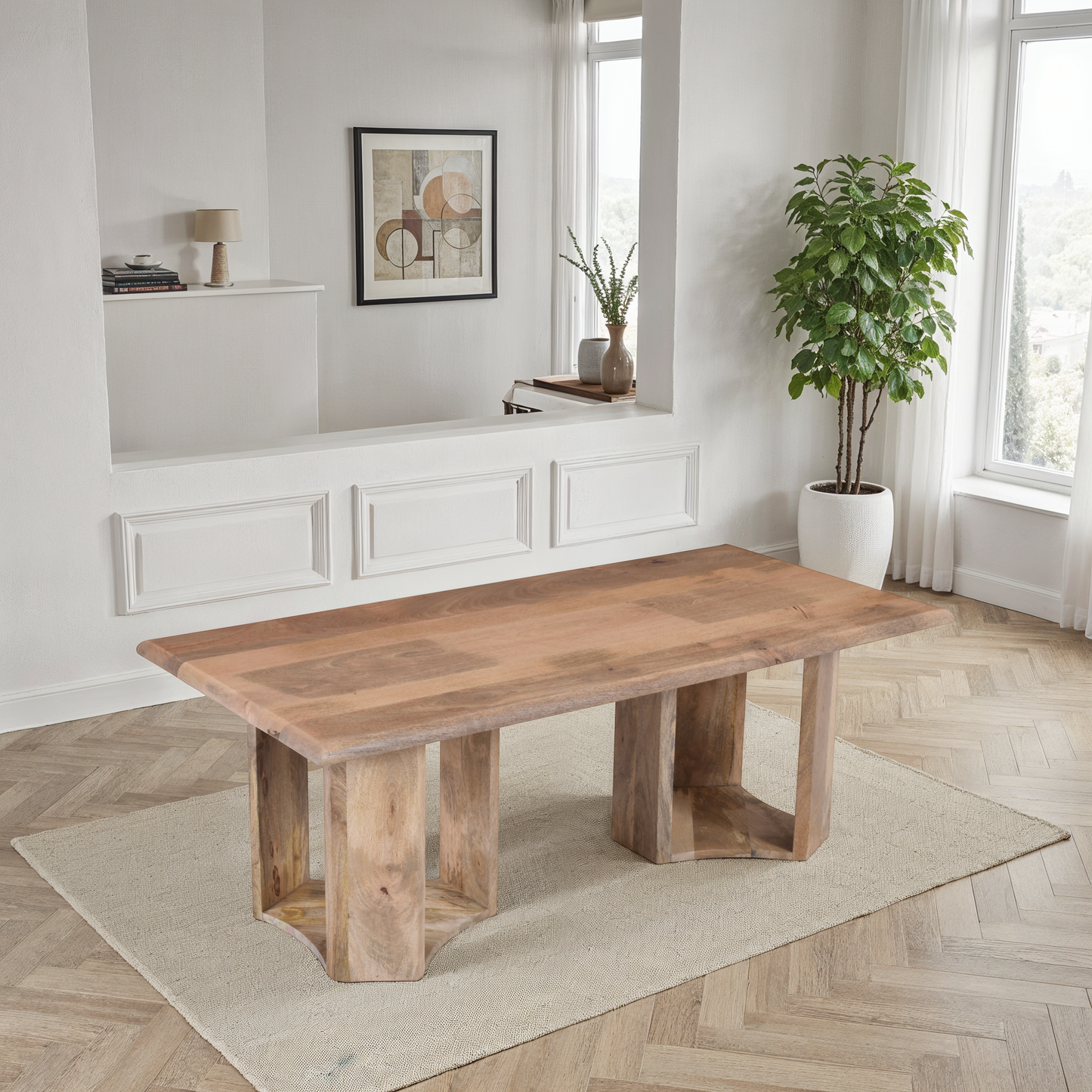 Table basse en bois, 125x60xH45CM - VIRELLE