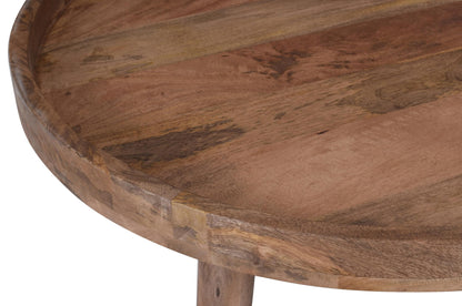 Set de 2 tables basses en bois de manguier, D80xH40CM et D60xH47CM - TOVA
