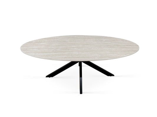 Table basse plateau en ceramique ovale, 130x70xH45CM - PILAR