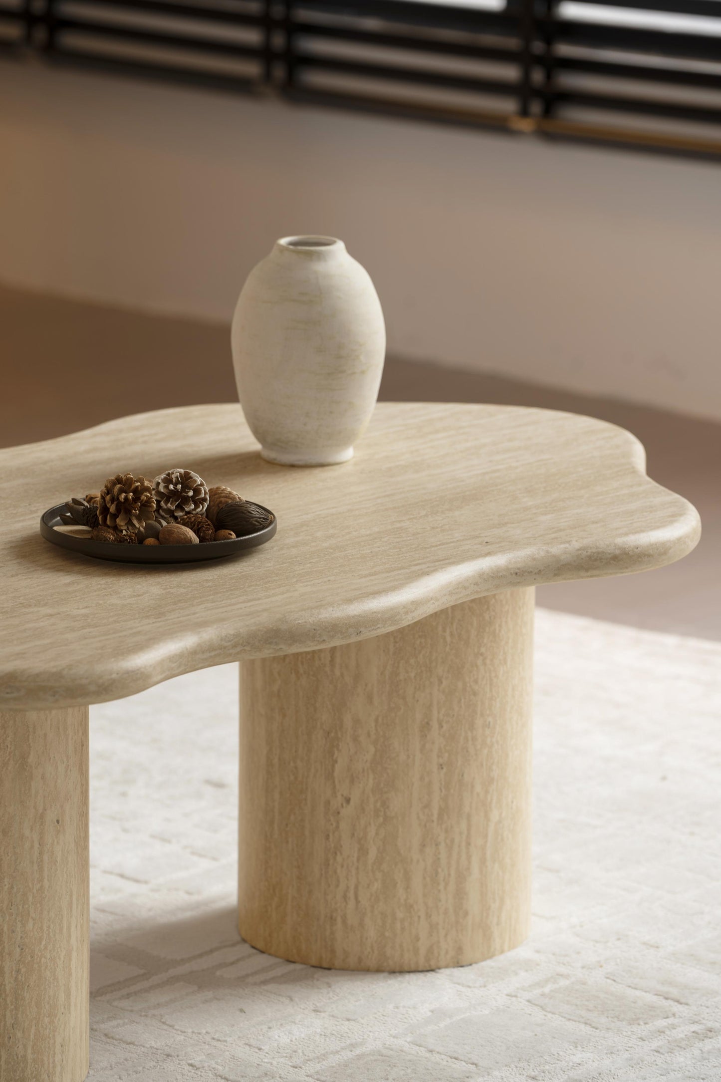 Table basse en travertin, 120x70xH45CM - TORINO