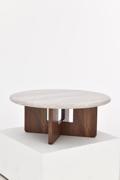 Table basse en bois, D80xH32CM - LUCCA