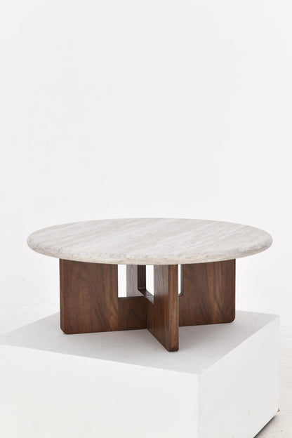 Table basse en bois, D80xH32CM - LUCCA