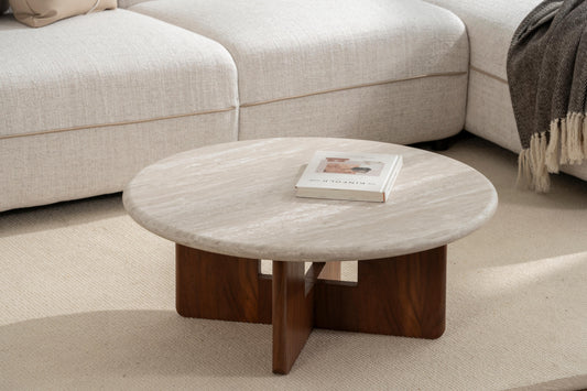Table basse en bois, D80xH32CM - LUCCA
