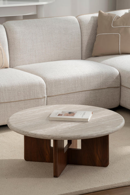 Table basse en bois, D80xH32CM - LUCCA