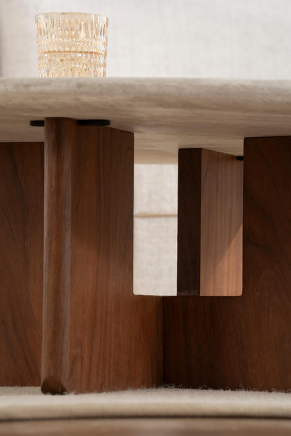 Table basse en bois, D80xH32CM - LUCCA