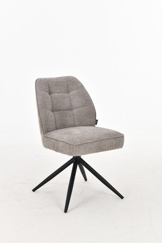 Chaise pivotante en tissu anti tâche Emilia , 48x63xH84CM pieds métalique
