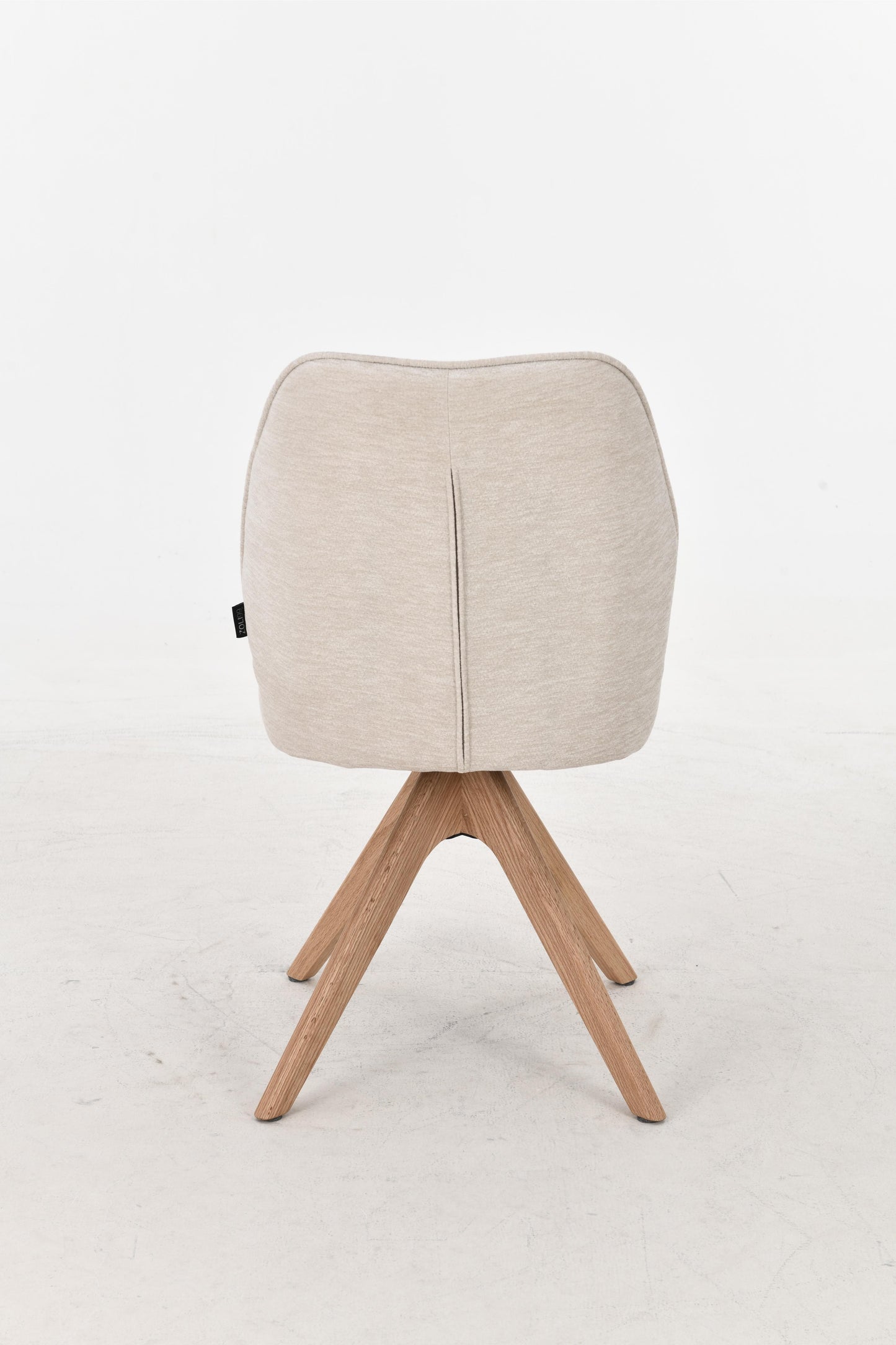 Chaise pivotante en tissu anti tache, 48x63,5xH83CM EMMA pieds en bois massif