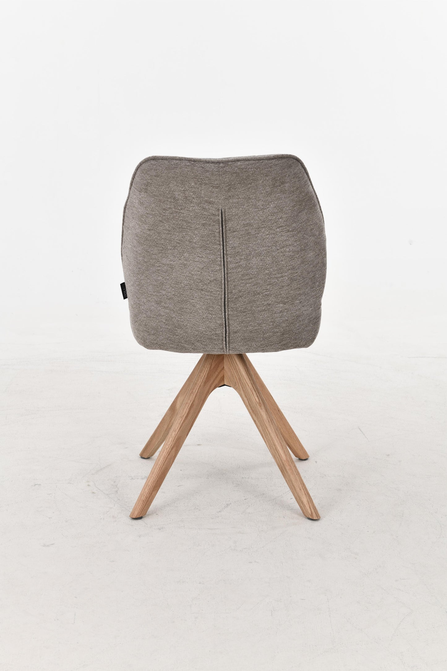 Chaise pivotante en tissu anti tache, 48x63,5xH83CM EMMA pieds en bois massif